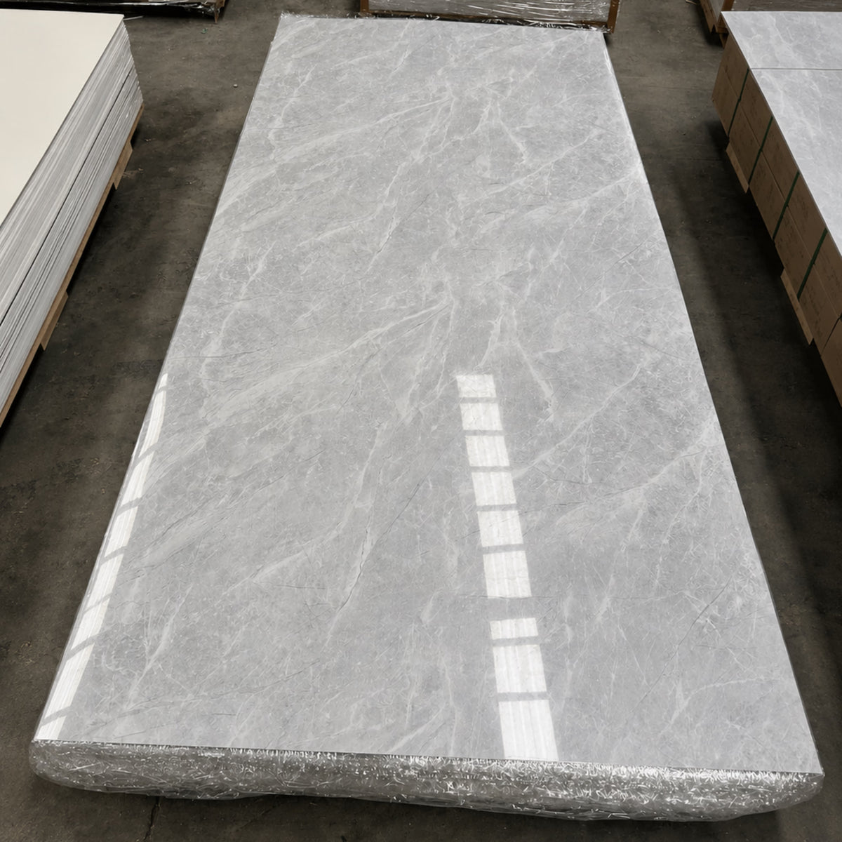Placa PVC Símil Mármol Gris Venato 2mm para Pared