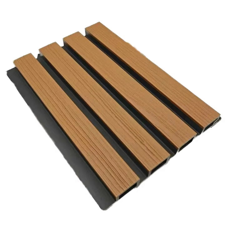 WPC Wall Panel Exterior Teak Fondo Negro