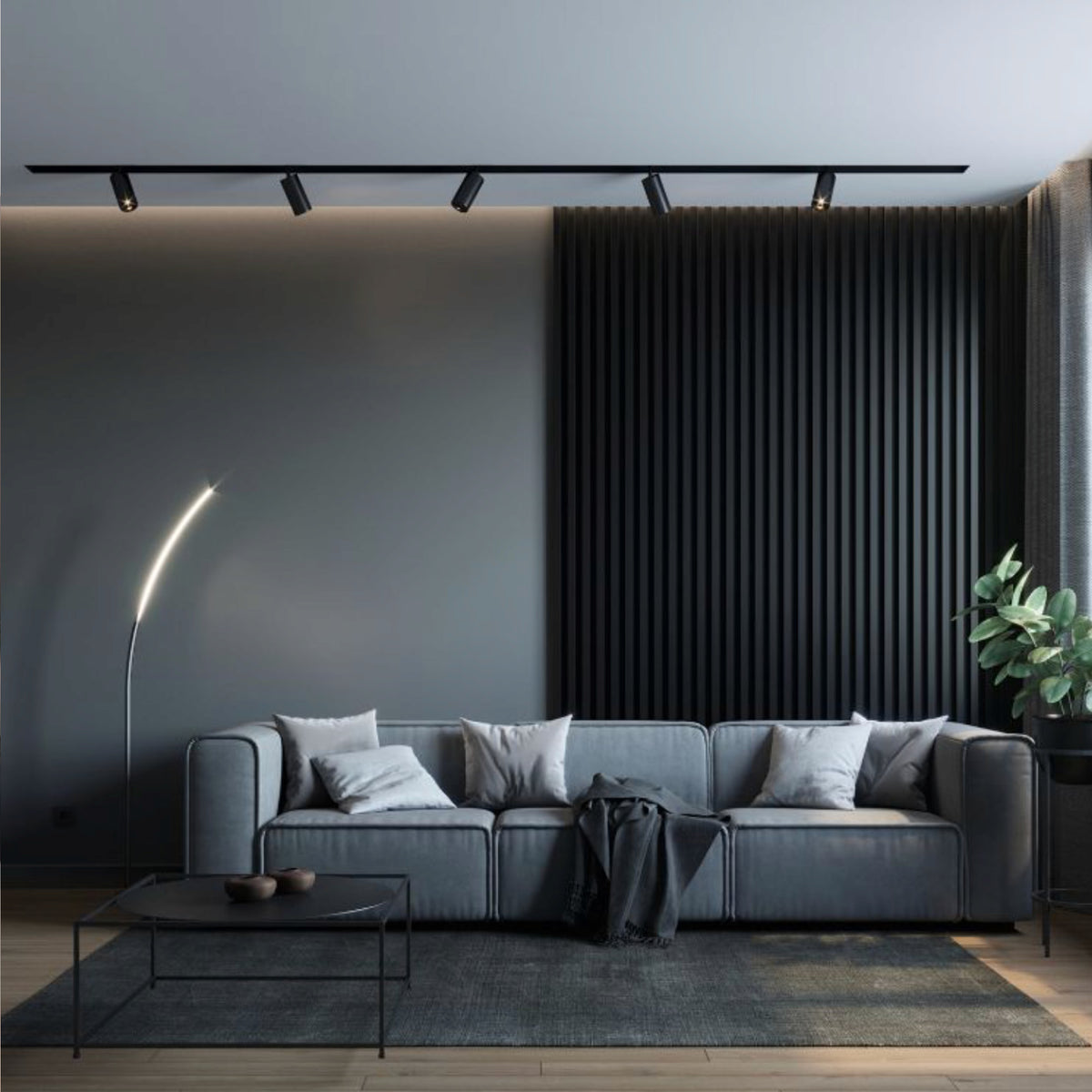 WPC Wall Panel Interior Negro Mate