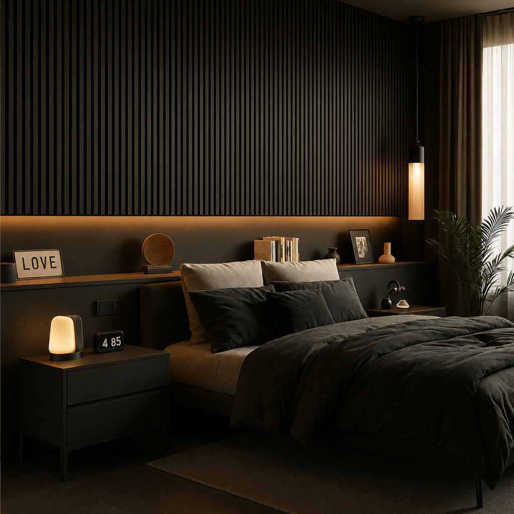 WPC Wall Panel Interior Negro Mate
