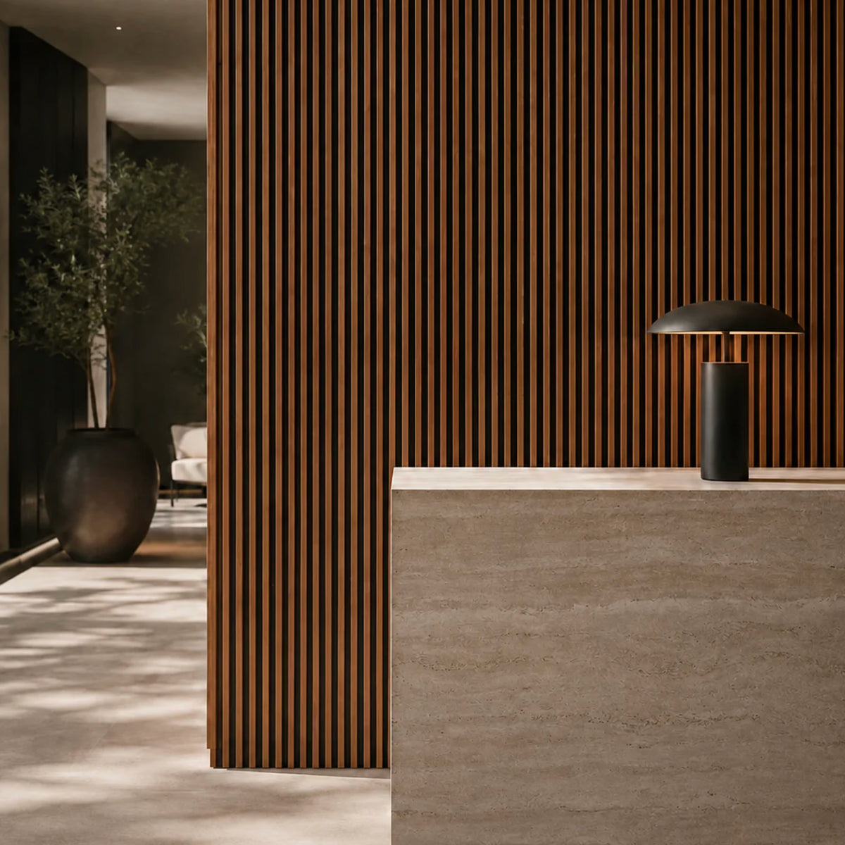 WPC Wall Panel Interior Nogal Fondo Negro